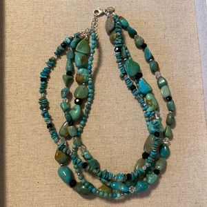 Stunning four strand real Turquoise necklace by Silpada Designs. A perfect gift!